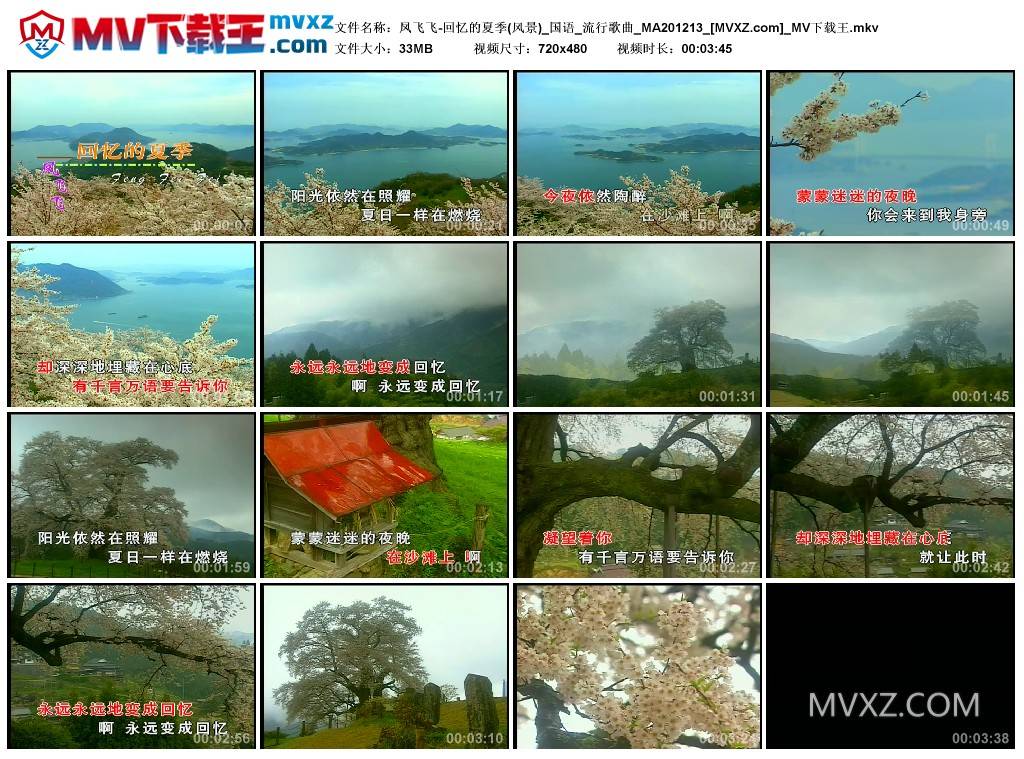 凤飞飞-回忆的夏季(风景)_国语_流行歌曲_MA201213